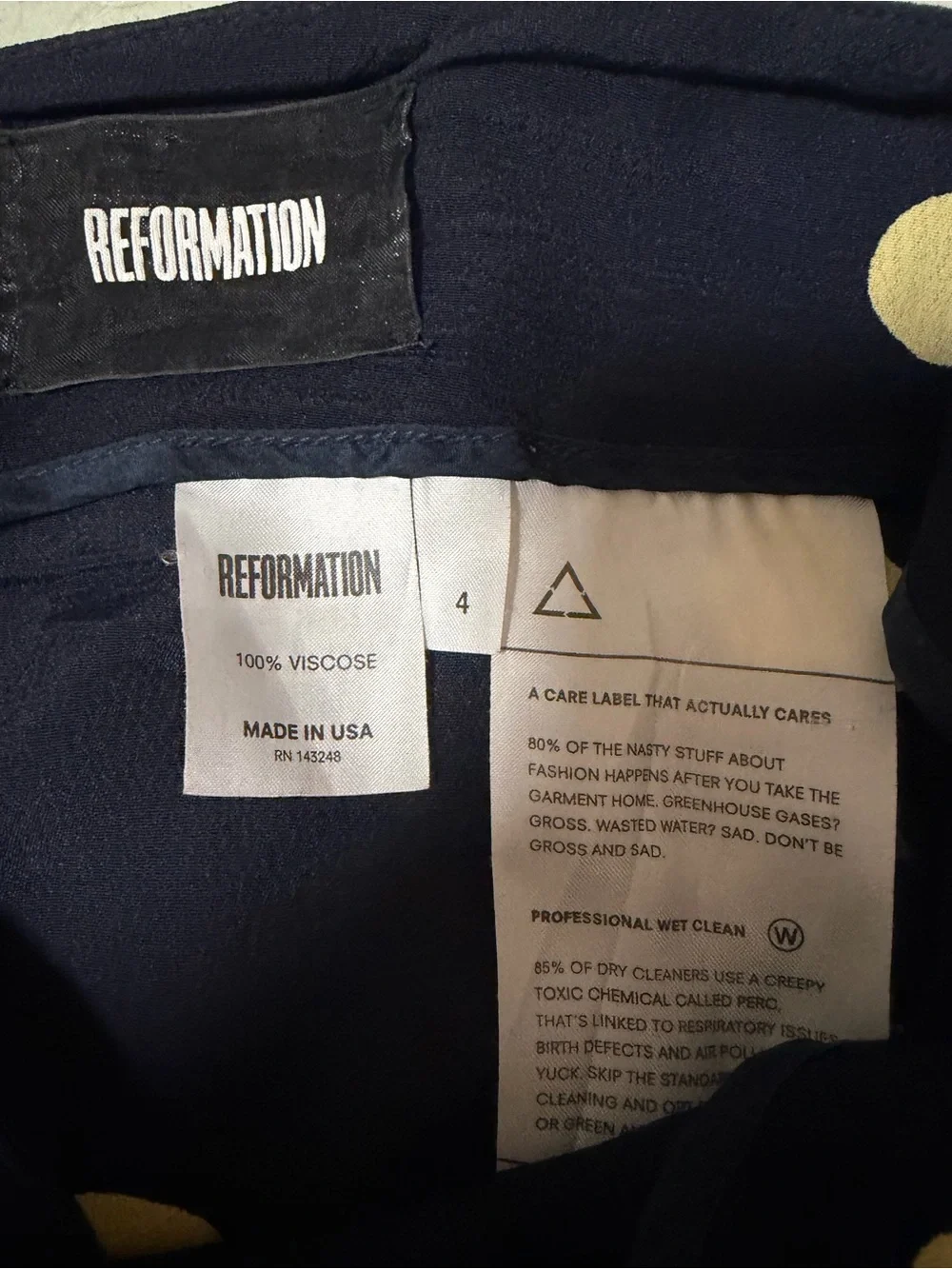 Reformation navy Midi Skirt with yellowy cream Heart Motif
